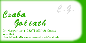 csaba goliath business card